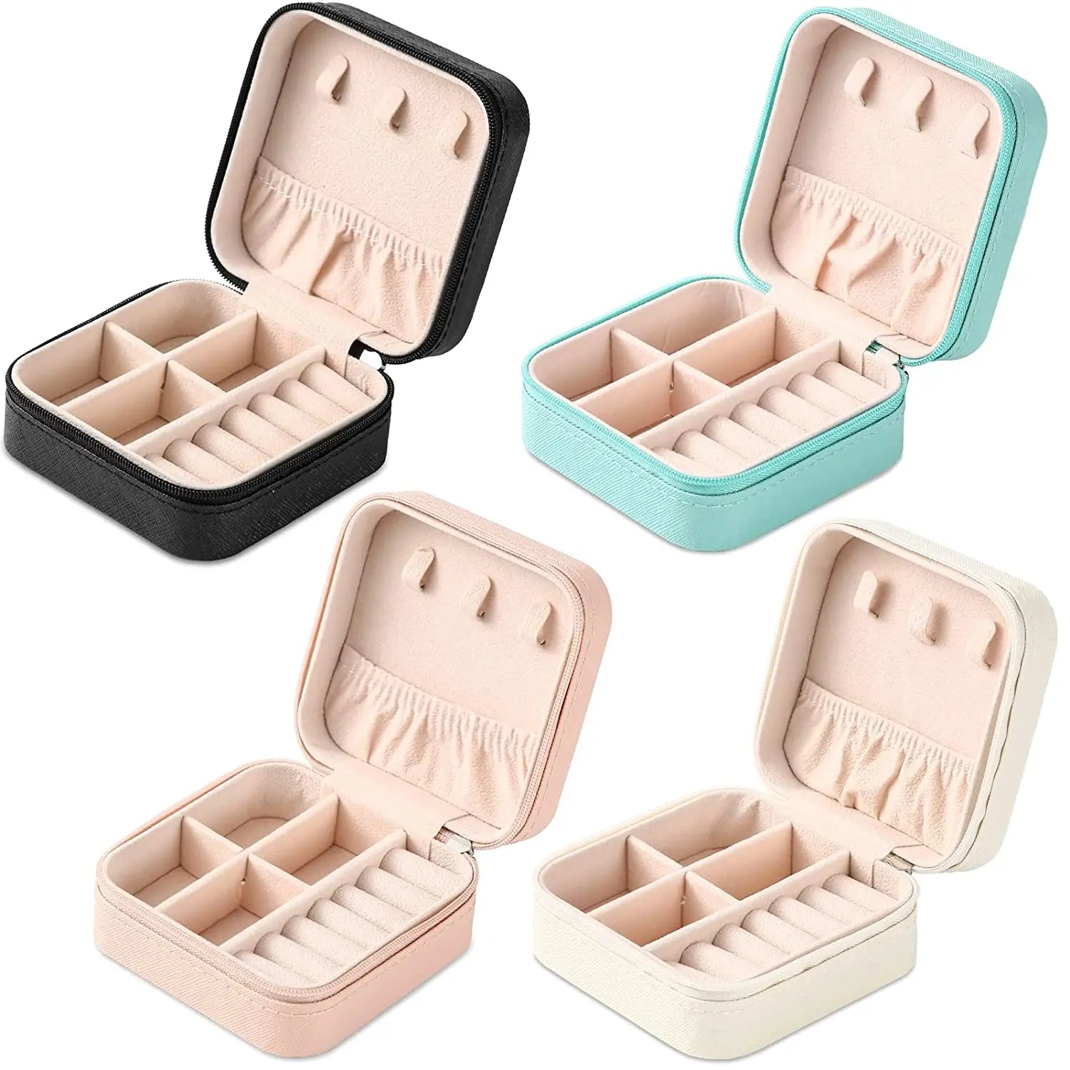 Storage Portable PU Earrings Organizer Hot Sale Cute Necklace Cases Colorful Customizable Leather Bracelet Boxes