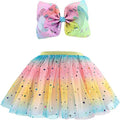 Kids' Rainbow Glittering Tutu Skirt With Hair Band Princess Dress for Promotional Party Supplies