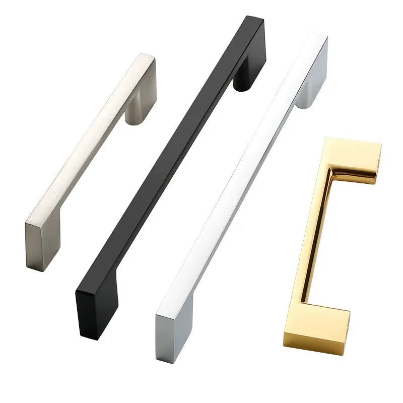 Modern Aluminum Alloy Kitchen Cabinet Door Handles Drawer Pulls Glass Wardrobe Door Pulls for Furniture Hardware for Dresser Use