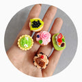 Resin Fruit Cake Simulation Food Ornaments Miniature 3D Cake Kawaii Crafts DIY Scrapbooking Accessories