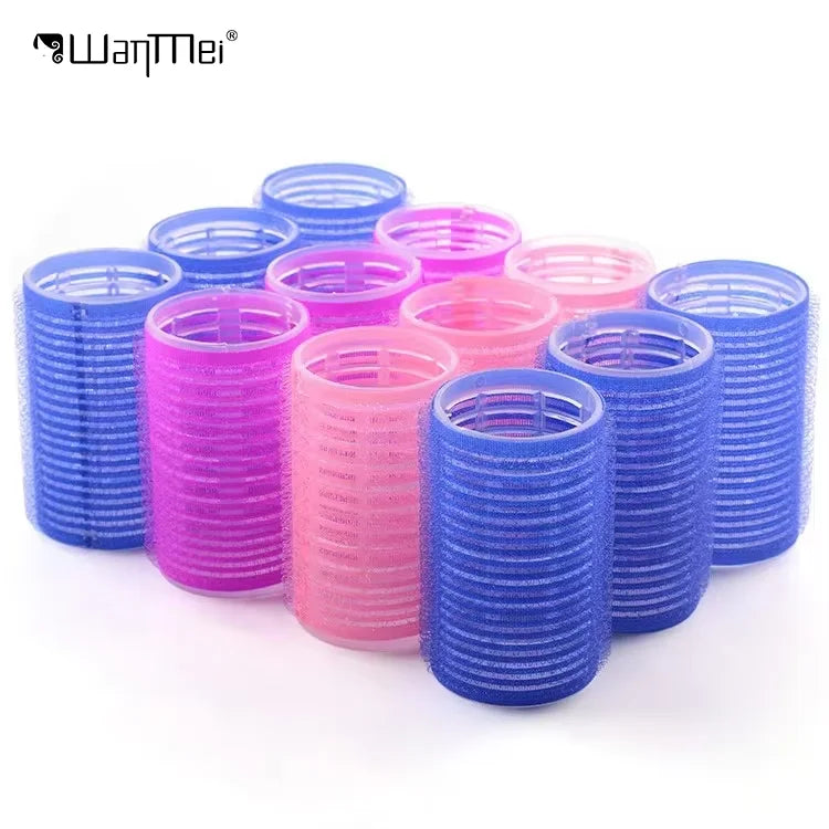 Wanmei Hairdressing Sleep Hair Styling Tools Create Volume Magnetic Plastic Hair Rollers with Curlers Elastic Hair Rollers