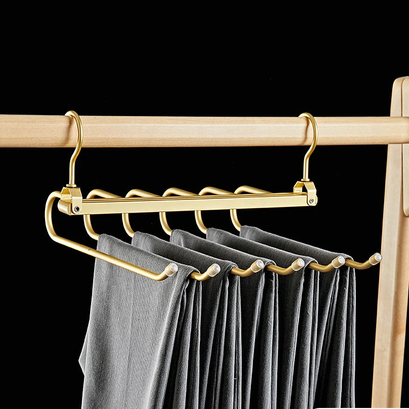 3-tier Pull Out Closet Trousers Rack Non-slip Hanger Bar Silver Metal Pants Hanger Storage Holders & Racks Stand Aluminum Single