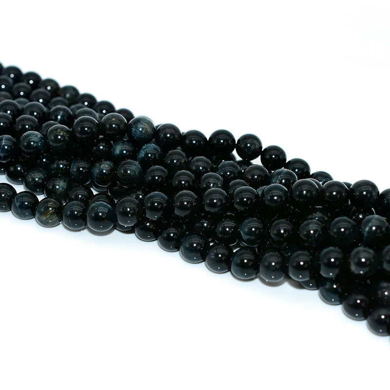Wholesale 4/6/8/10/12/14mm Dark Blue Tiger Eye Loose Gemstone Beads for DIY Jewelry