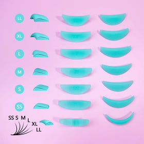 Lash Lift Shields Glueless Silicone Lash Lift Pads Self Sticky 6 Size Eyelash Perm Rod for Upper and Lower Eyelash