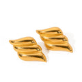 Hot Selling New Ins Style Retro Stainless Steel Earrings Stud for Women PVD Gold Plated Fashion Jewelry Wholesale Women Earrings