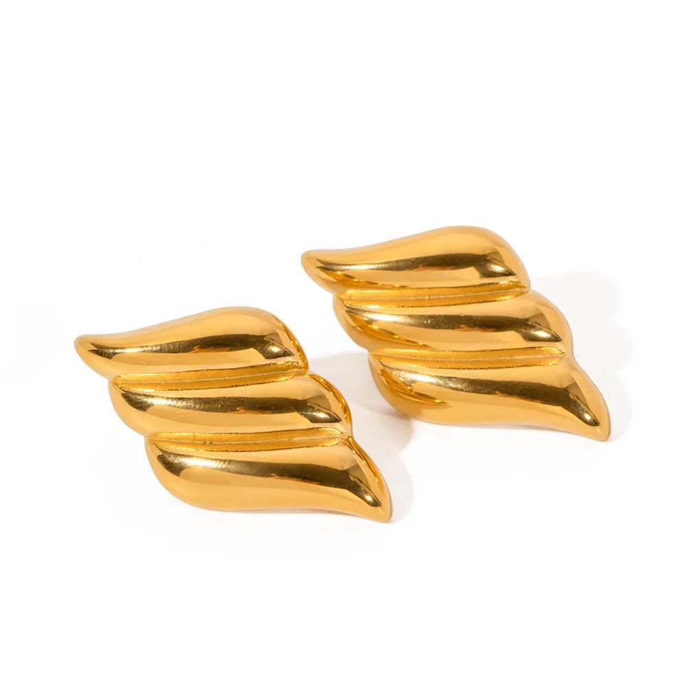 Hot Selling New Ins Style Retro Stainless Steel Earrings Stud for Women PVD Gold Plated Fashion Jewelry Wholesale Women Earrings