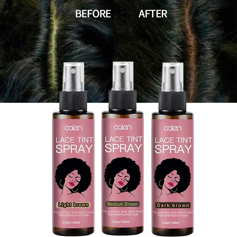Oalen Custom Private Label Frontals Dark Brown Middle Brown Light Brown Lace Tint Spray for Wig Hair Extensions