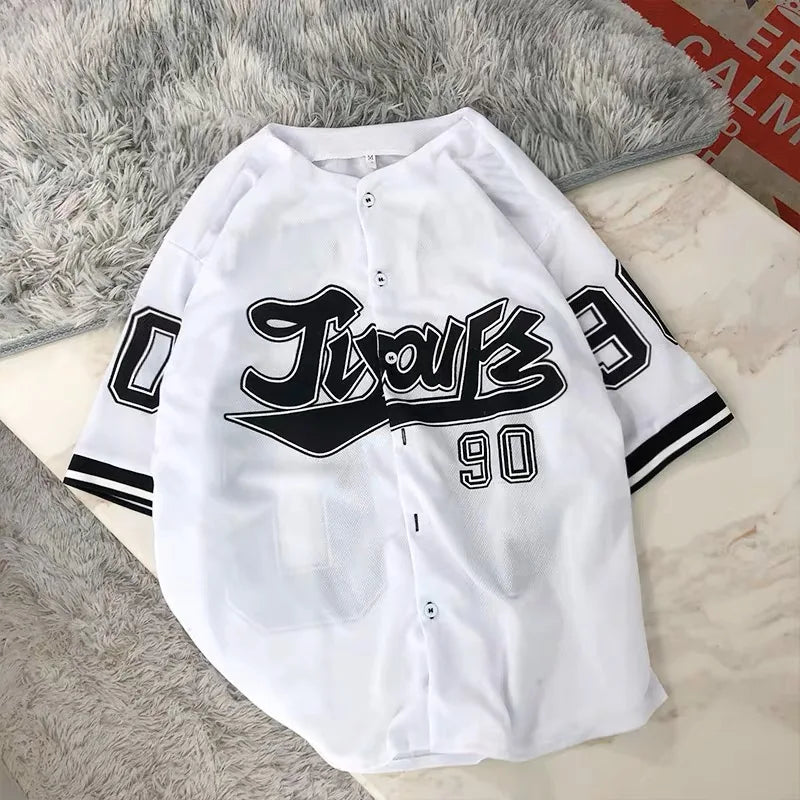 Wholesale Baseball Uniforms Blank Plain Hip Hop Sublimated Baseball Jersey Button Down Shirts Sports Uniforms Men Women Jersey