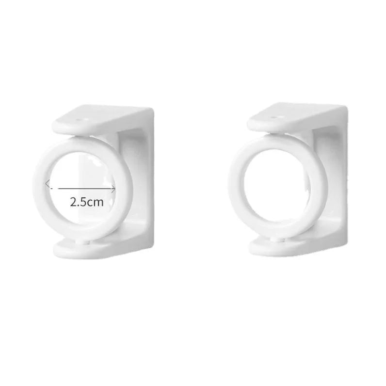 2 Pack Self Adhesive Curtain Rod No Drilling 360 Degree Swivel Ring Telescopic Rod Curtain Rod Bracket
