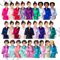 Hot Sale 55 Colors Hot Selling Cute Girls Kids Spa Silk Satin Kimono Robes Bridesmaid Birthday Nightdress Wedding Party Princess