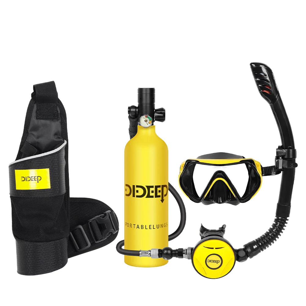 Portable 1L Mini High-Pressure Dive Air Tank Scuba Diving Equipment Carbon Fiber Steel Aluminium Material for High Oxygen Use