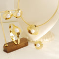 Gold Plated Dubai Necklace Rope Girl Bracelet Jewelry Cute Animal Purple Rhinestone Fashion Jewelry Rings Set