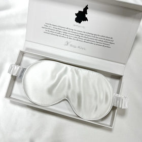 Yasha Silk 22mm Luxury Wholesale 100% Pure Mulberry Silk Sleep Eye Cover Eyemask Set Elastic Band Printed Design for All Seasons