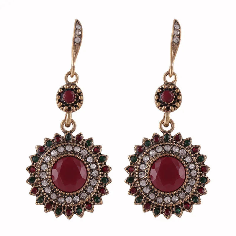 SC Ancient Gold Plated Ancient Silver Plated Diamond Drop Big Earrings Fashion Bohemia Long Tassel Vintage Earrings for Women