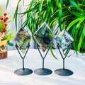 Hot Sale Special Hand Carved Labradorite Crystal Decorations Natural Crafts Healing Stone Rhombus Diamond Shaped Slices for