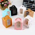 Wholesale Single Muffin Cake Packaging BoxesSolid Color Foldable Kraft Paper Cupcake Box With Window