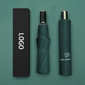 Custom Luxury Classic Pongee Sun Umbrella for Adults 3-Fold Travel Ready Glass Fiber Ribs Manual Umbrella Wholesale Paraguas
