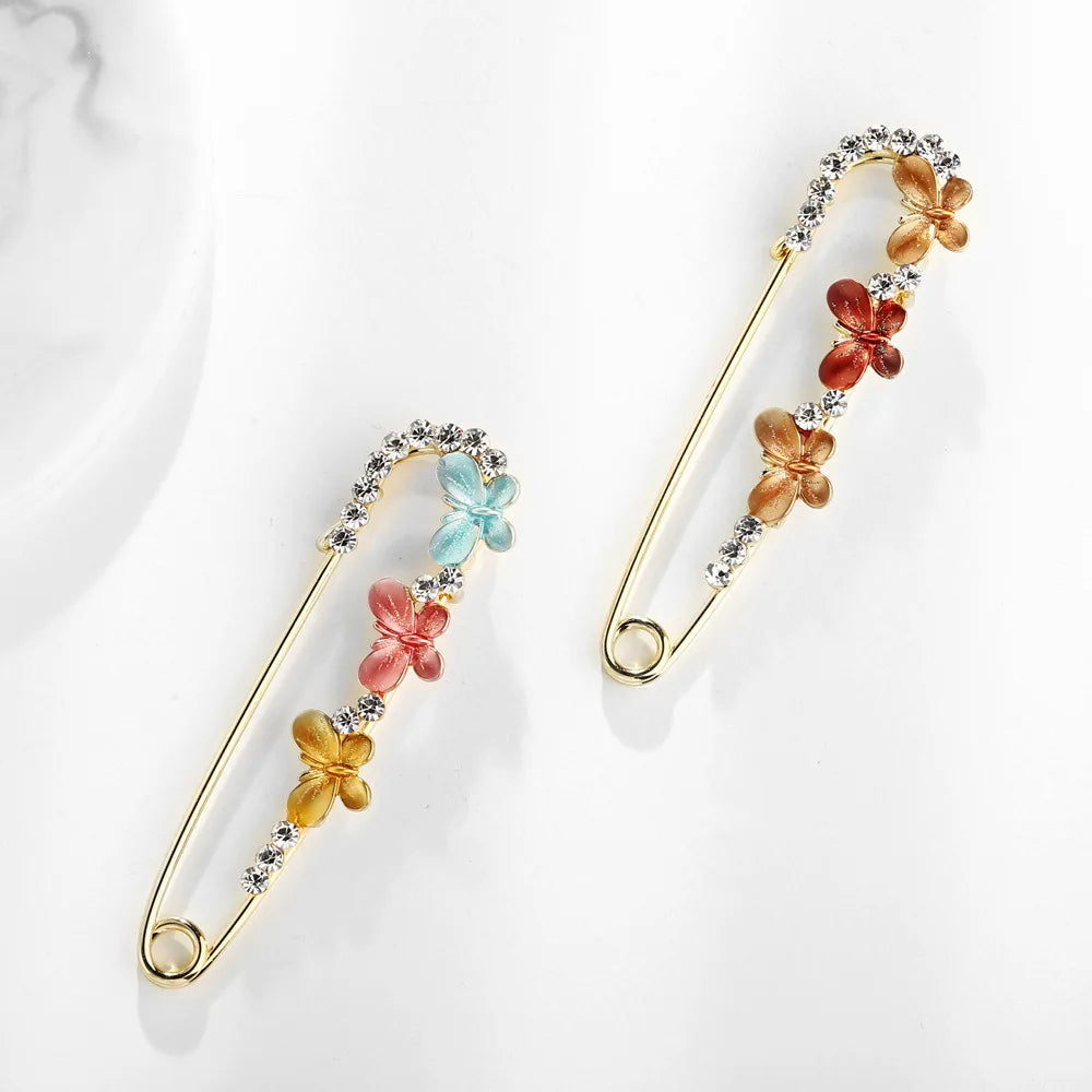 Joyas Fashion Jewelry Rhinestone Colorful butterfly Luxury Customized Brooches Pins Women Premium
