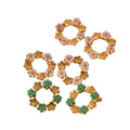 18K Gold Inlaid Pearl Flower Stainless Steel Earrings
