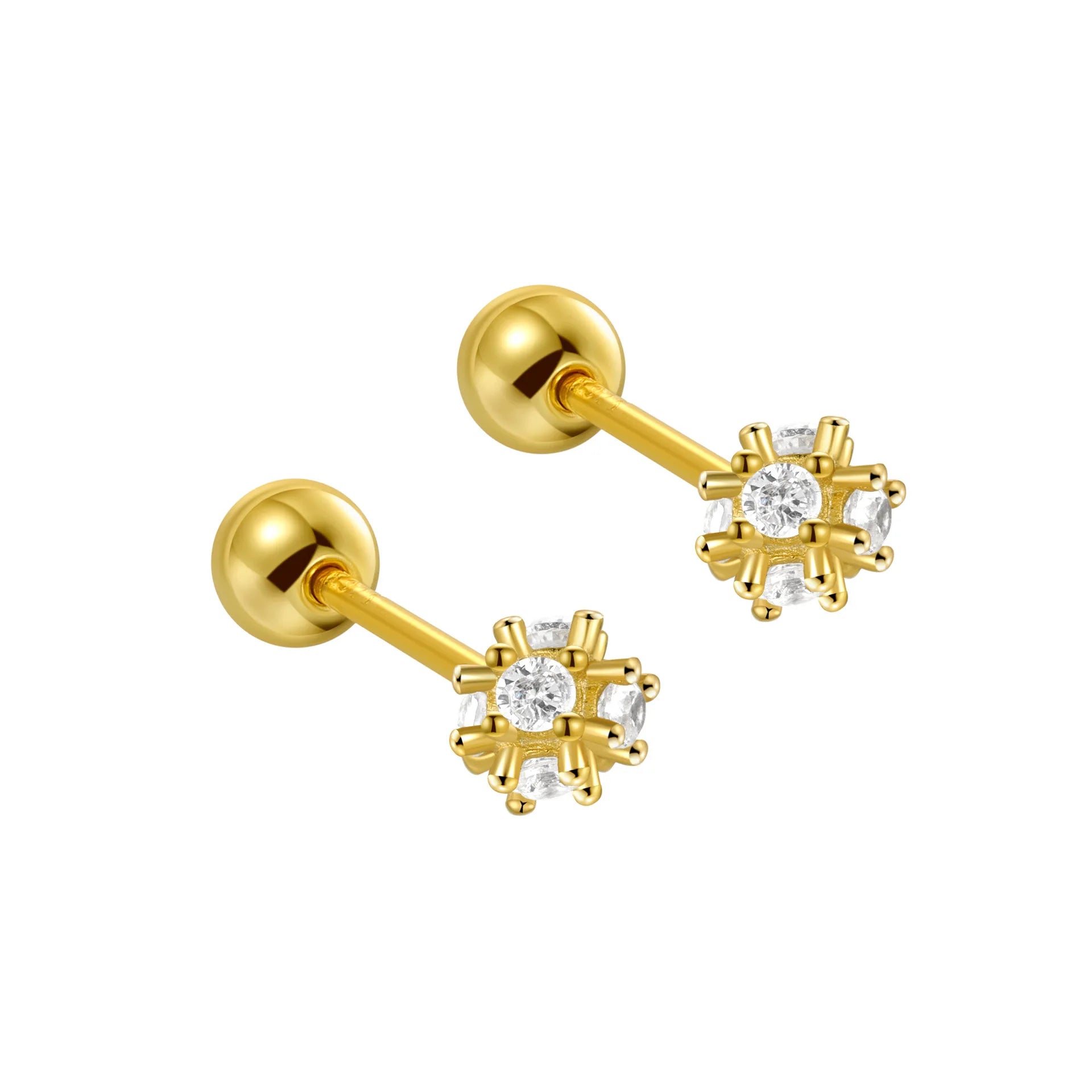 2022 Fashion Earrings 925 Sterling Silver Bling Cubic Zirconia Earrings Cute Stud Earings for Girls