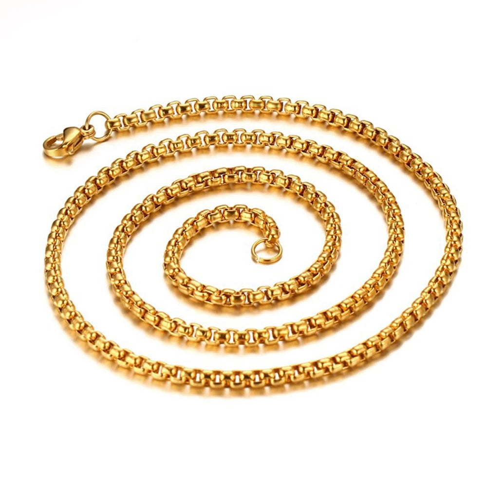 Simple and Fashionable All-match Titanium Steel Single Chain Accessory Pearl-shaped 316L Stainless Steel Necklace for Pendants