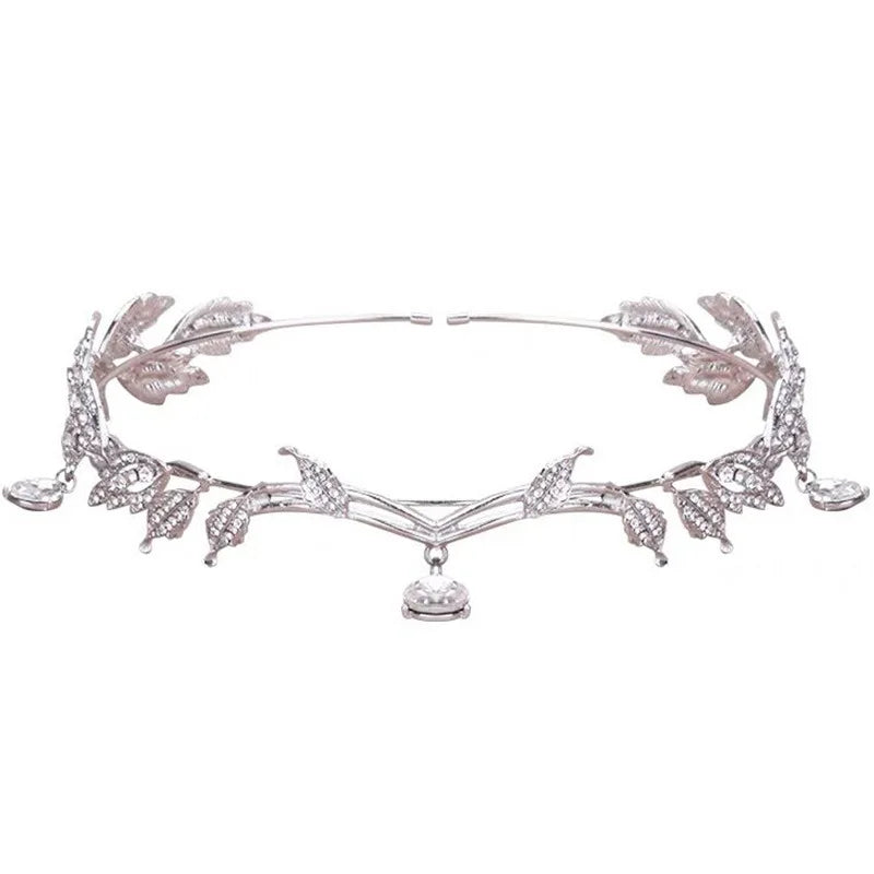 2025 Top New Princess Tiara and Crowns Crystal Drop Forehead Ornament Queen Headband Tiara Jewelry