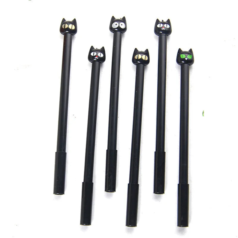 Korean Creative Black Cat Head Gel Pen Signature  Ball Pens Black Student  Kids Gifts Office Stationery Manufacturer