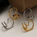 ICEBELA S925 Sterling Silver Rhodium Plated 18K Gold Geometric Hollow Line Earrings Women's Long Ear Studs