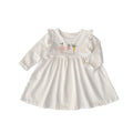 2025 Korean Autumn New Style Girls' Dress Cartoon Print Long-sleeved Flying Sleeve Dress Baby Stylish Princess Dress