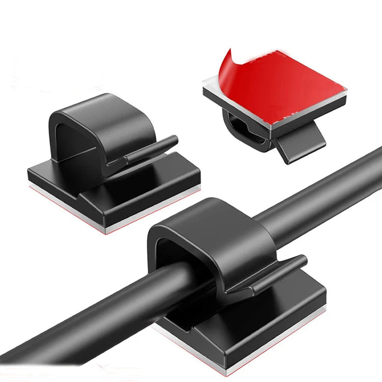 Plastic Mini Portable Car Table Cable Management Holder Organizer Cable Clip With Adhesive Sticker