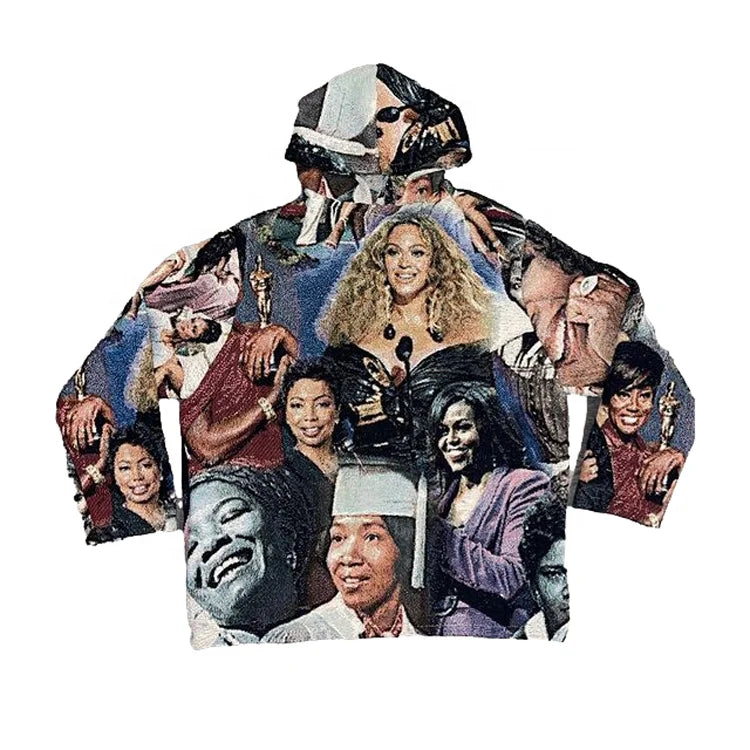 Poleron Manufacturer's Custom Woven Tapestry Hoodie Hooded Polyester/Cotton Sweater for Spring Season