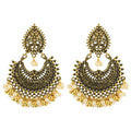 Classic Women's Gypsy Gold Flower Wedding Earrings Boho Jewelry Ladies Retro Tassel Indian Jhumka Earrings Oorbellen Hangers