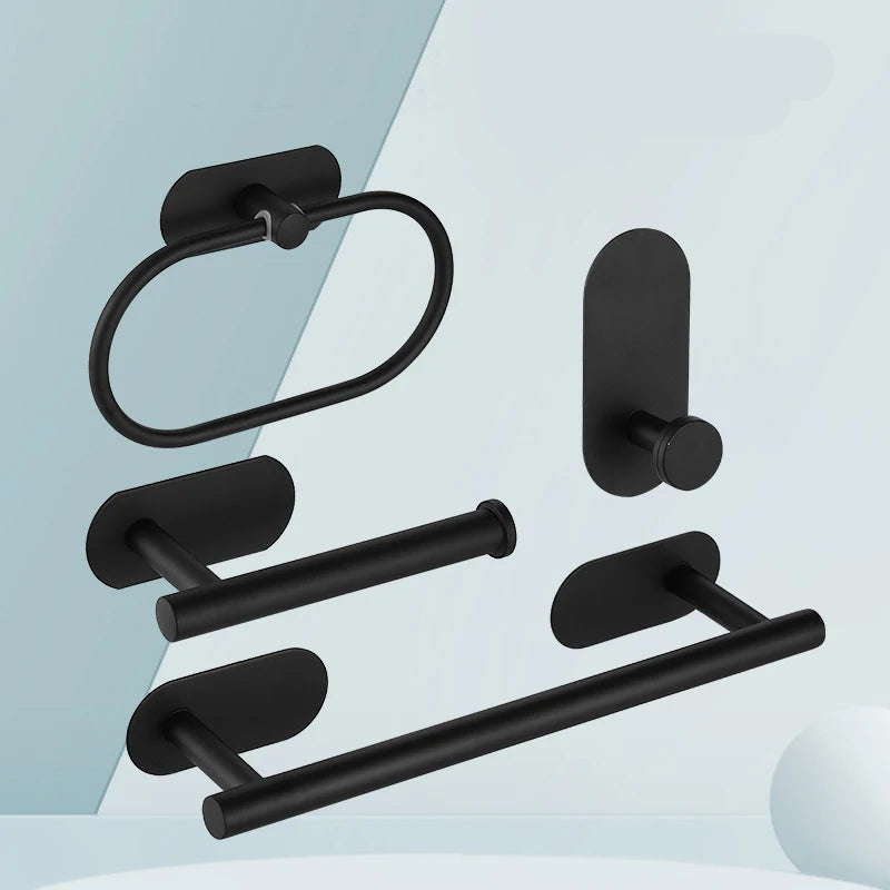 Wall Mount Stainless Steel Bathroom Towel Rack Set Modern Design Easy Cleaning & Eco-Friendly Living Room & Apartment Accessory