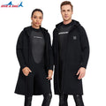Factory 3mm Hooded Scuba Dive Poncho Outdoor Front Zip Windbreaker Long Black Neoprene Diving Wetsuit Coat With Pockets