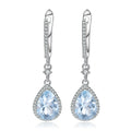 Abiding White Cz Fashionable Long Jumka Sky Blue Topaz Gemstone Pendant 925 Sterling Silver Earrings for Women Girls MegaBDM
