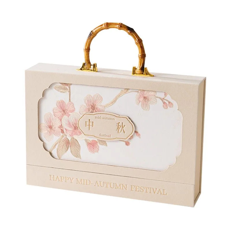 2026 Custom Logo High-End Moon Cake Gift Box Luxury Cardboard Packaging Glossy Lamination Embossing Handmade White Custom Boxes