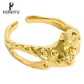 Fine 18k Gold Irregular Filigree Rings for Women 925 Sterling Silver Fashion Adjustable Ring Designer Custom Jewelry Wholesale