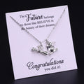 Graduation Gift Senior 2020 2021 2022 College High School Inspirational Graduate Dainty Compass Charm Friendship Necklace