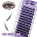 Wholesale DIY Eyelash Extension Kit Handmade Synthetic Hair 240 Pieces Pre-Cut Ribbon Lashes Cluster Segmented C D Roll Mix