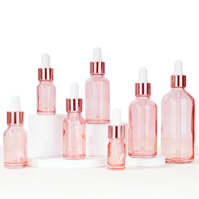 Hot Sale Clear Amber Blue Black Pink 30ml-120ml Essential Oil Small Round Empty Oil Glass Dropper Bottle