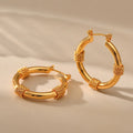 Fashionable New Arrival Minimalist Copper18K Gold Plated Rope Twisted Metal Wrap Earring Design Chunky Gold Hoop Earrings