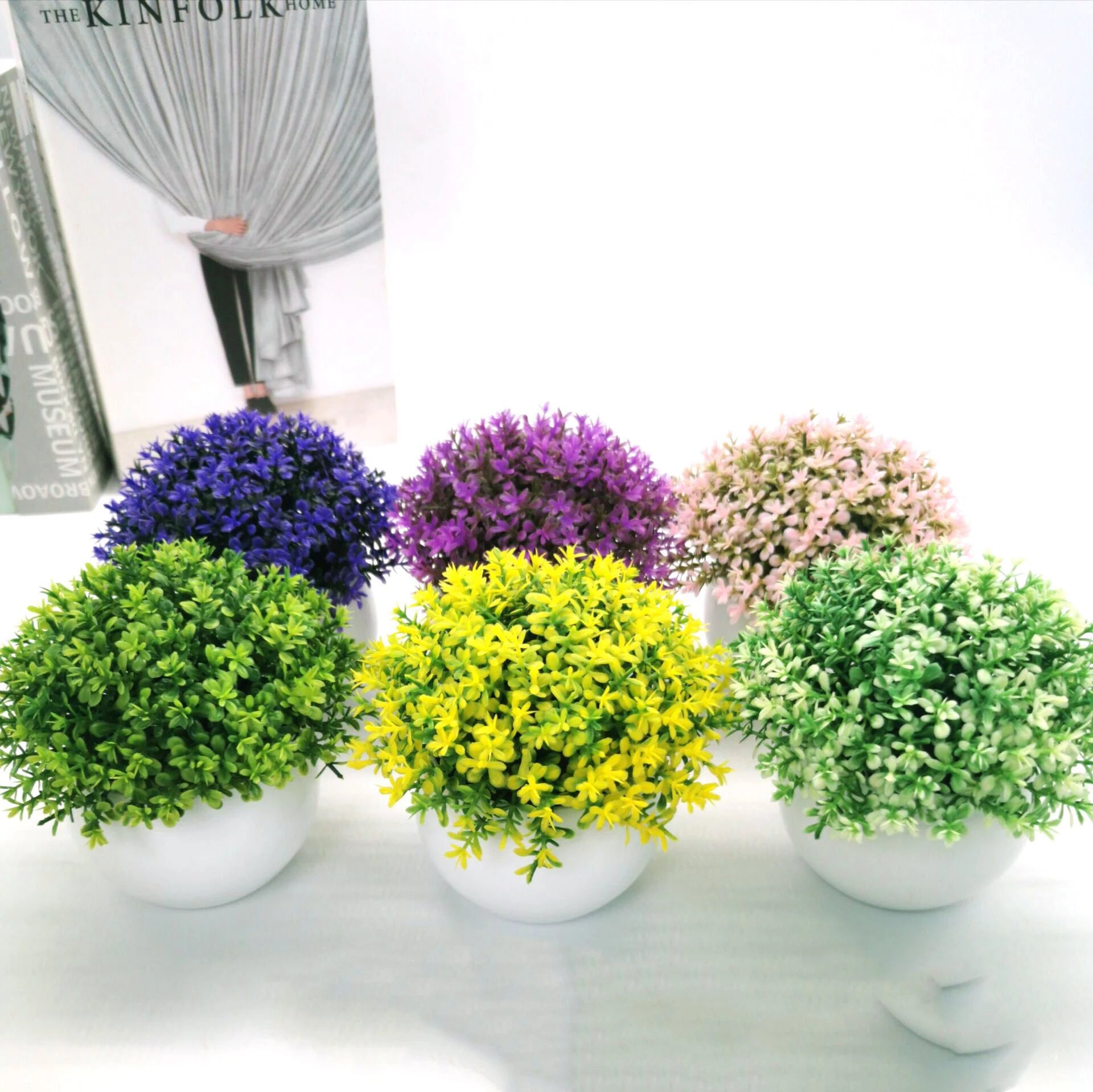 Simulated Plants Hemisphere Potted Plants Green Plants Flowers Tree Balls Office Desktop Ornaments Mini Bonsai Plants