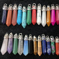 Trendy Statement Quartz Turquoise Amethyst Natural Crystal Stone Charms Hexagonal Column Crystal Pendant for Women Men Jewelry