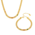 Luxury Jewelry 18K Pvd Gold Plated Stainless Steel Colorful Zircon Necklace for Women