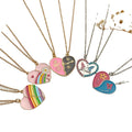 New 2023 Friendship Necklace Women's Dropping Oil Love Rainbow Necklace Set European and American Ins Style Good Friends