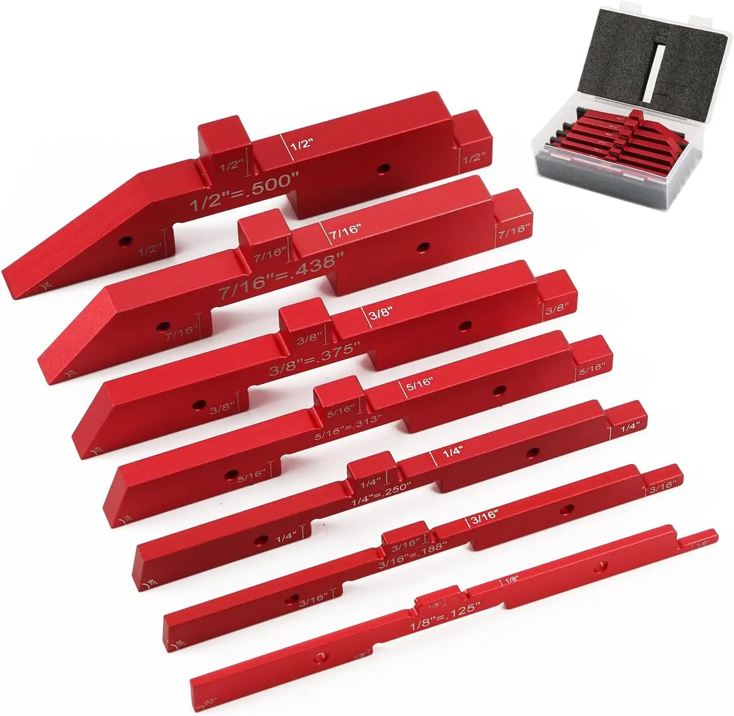 7PCS Aluminum Precision Router Table Set up Bars Table Saw Accessories Angle Thickness Router Gauge Carpenter Measuring Tools