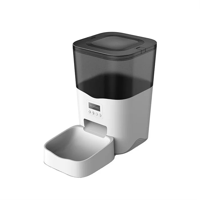 Automatic Smart 3L/12.7 Cups Pet Cat Food Dispenser LCD Display Programmable Timer 1-4 Meals/Day Charge ABS+SS304 Multi-Plug