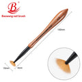 2026 High Quality PBT Nylon Hair Ombre Brush and Brown Wooden Handle UV Gel Brush Fan Brush for Nail Salon BW10-8