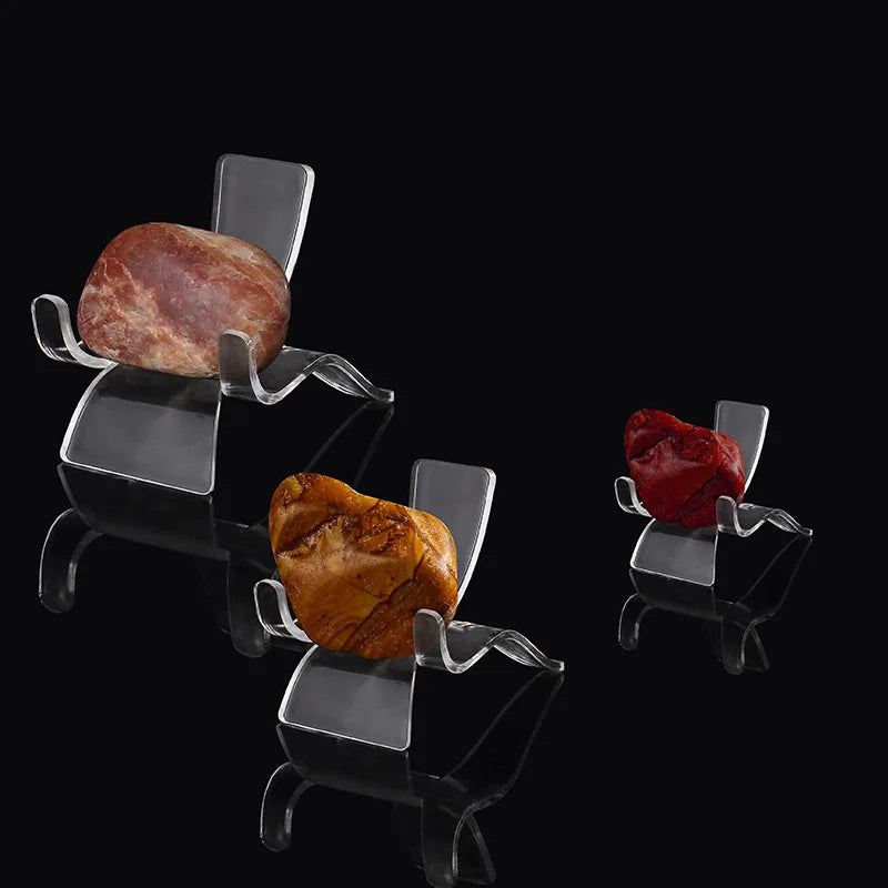 Portable Heart-Shaped Display Stand Acrylic Transparent Small Ornaments Stand for Crystal Mine Standard Ore Rough Stone Pendant