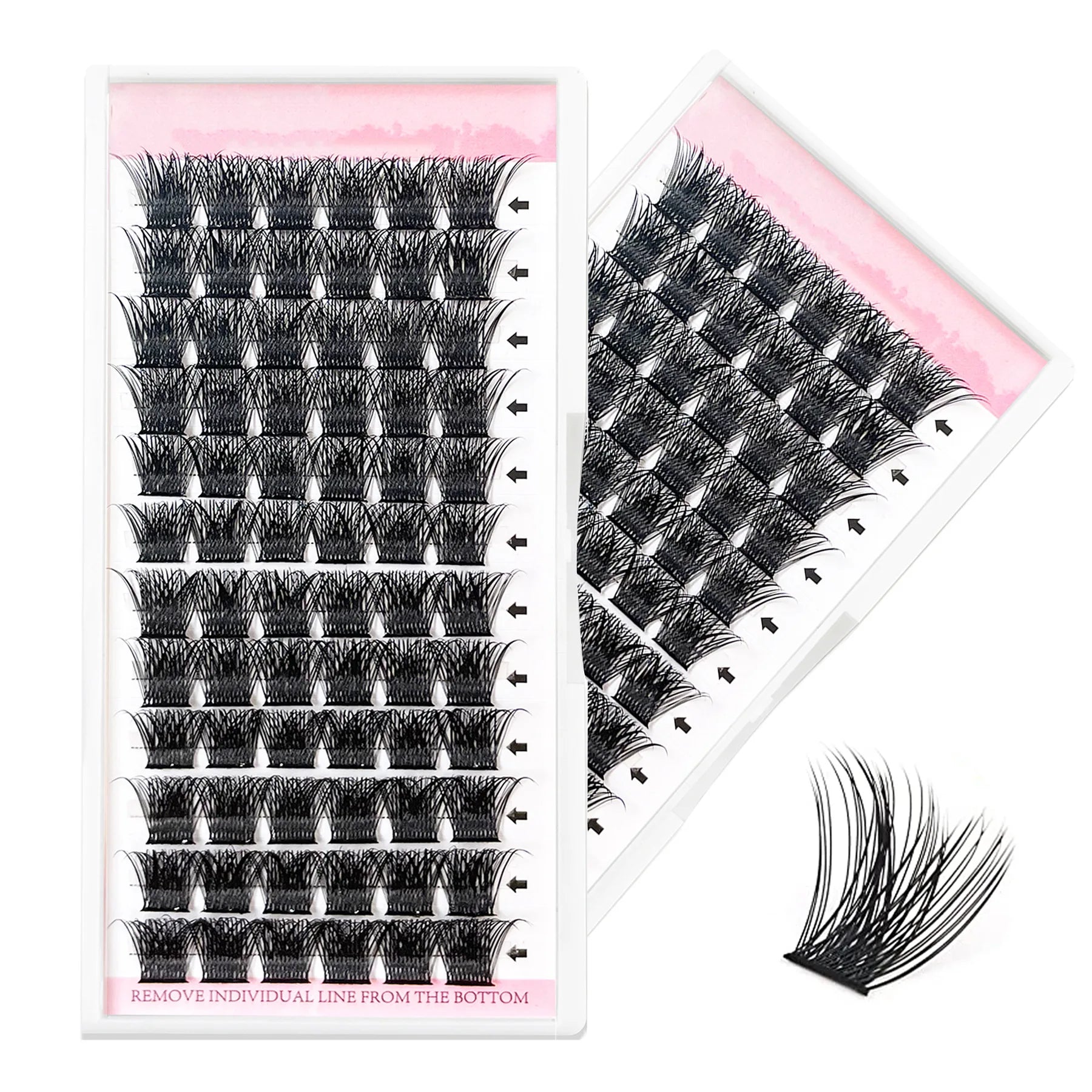 80d 320 240pcs 40d Brown Diy  Pre-cut Segment Cluster Lashes Mink Eyelash Extensions Kit Private Label Custom Segmentation D